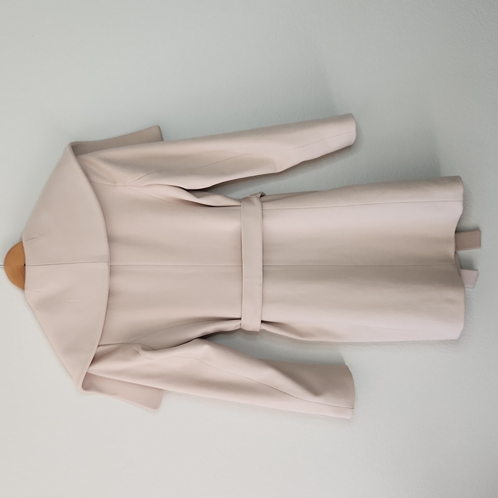 Overland Loro Piana Italian Wool Cream Vintage Winter Coat Size 6 Belted Jacket - Picture 5 of 16
